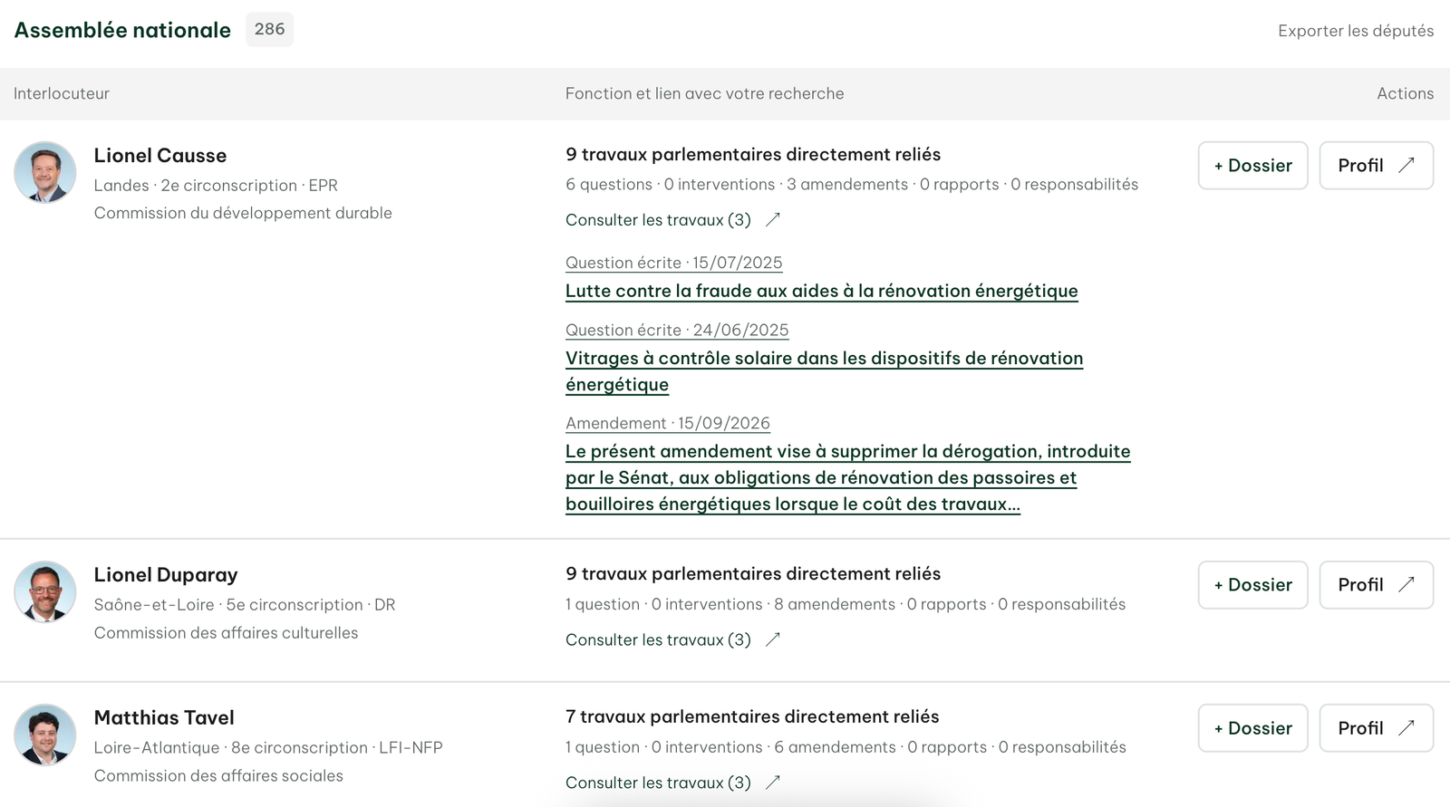 Aperçu Boussol — la recherche